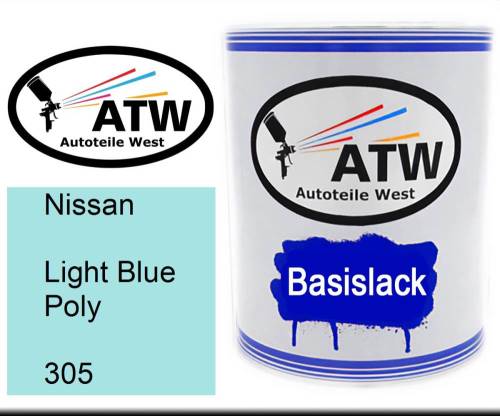 Nissan, Light Blue Poly, 305: 1L Lackdose, von ATW Autoteile West.